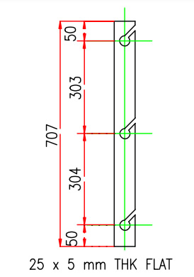 25x5mm Thick Flat Dropper Bar