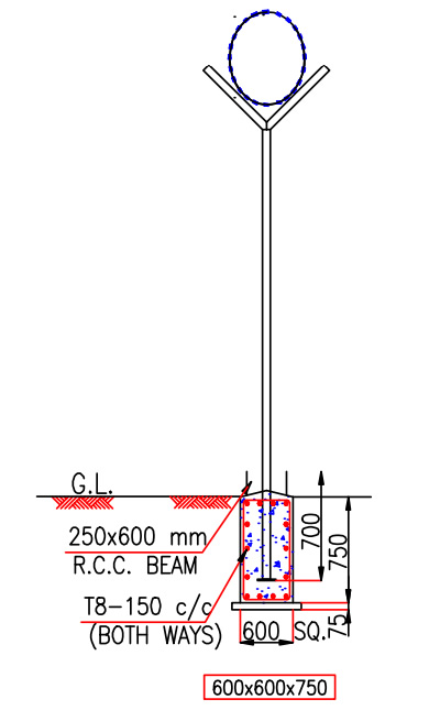 Intermediate fence post