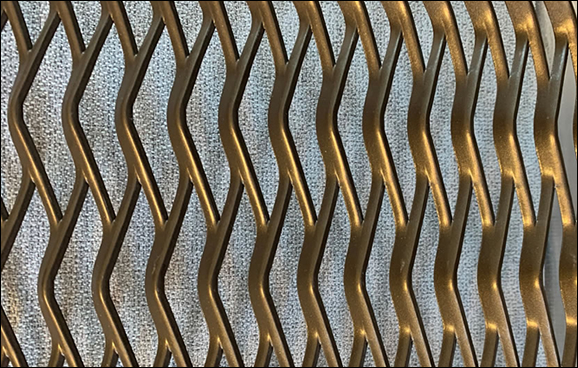 Powder coated steel mesh for architectural designs