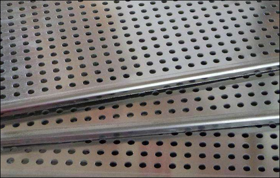 Decorative perforated mild steel sheet in round opening