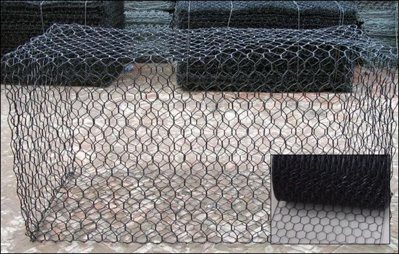 Hex Wire Mesh for Basket, Box and Cages Fabricating, hot dipped galvanized then pvc coated